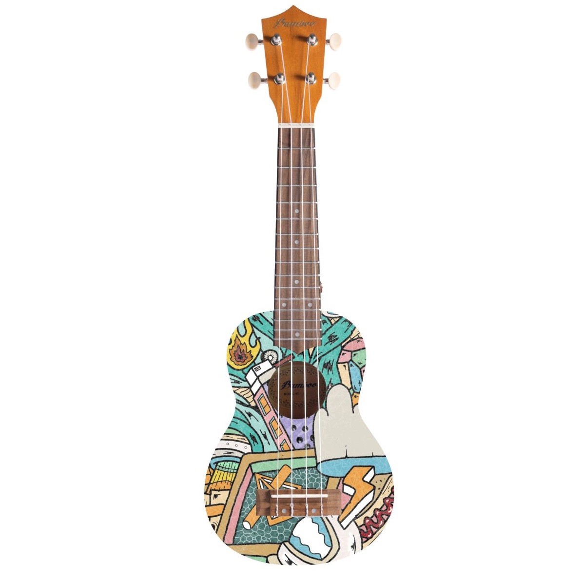 Bamboo BU-21 MAGIC CITY ukulele sopranowe z pokrowcem