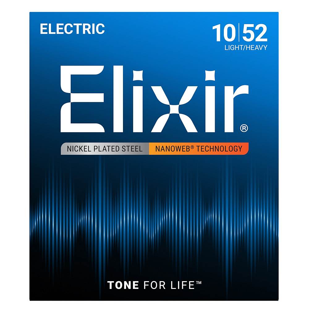 Elixir 12077 NanoWeb struny do gitary elektrycznej Nanoweb 010-052 Light/Heavy