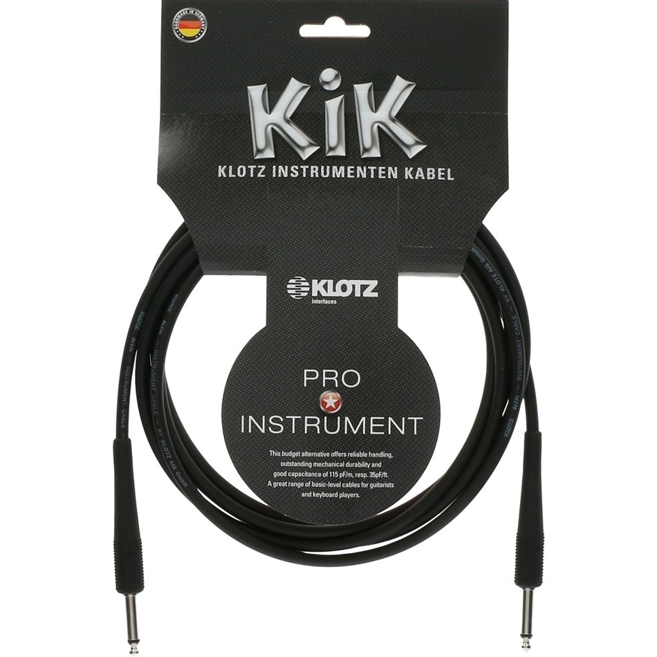 Klotz KIK60PPSW przewód instrumentalny Jack - Jack 6 m czarny