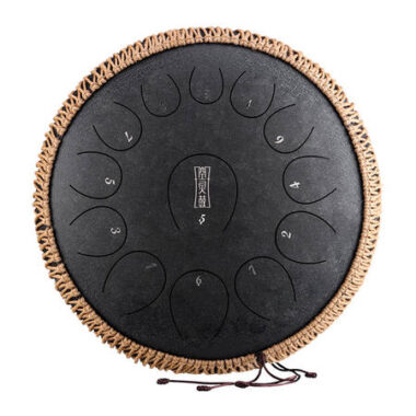 Hluru TY13-14-InkBlack Round tongue drum 14" 13 ton
