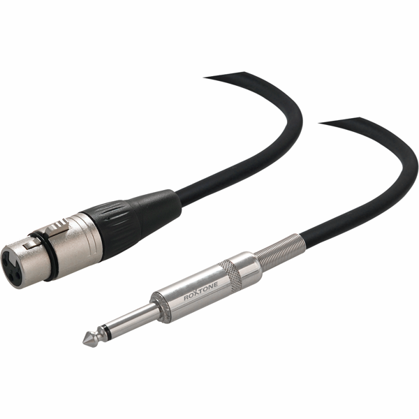 Roxtone SMXJ210L3 kabel mikrofonowy Jack mono 6.3mm / XLR Żeński 3 metry